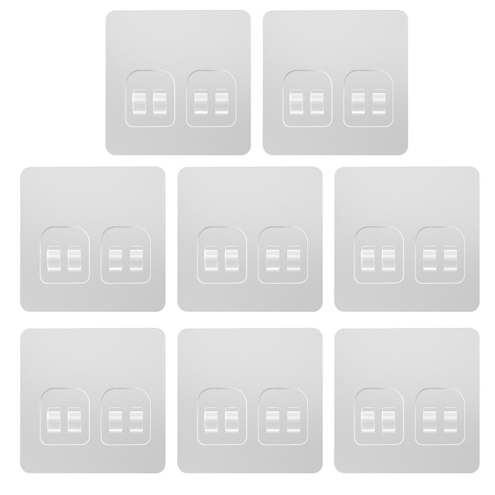 Lsnisni 8 Pack Shower Caddy Adhesive Replacement, Transparent-8 2 Hooks