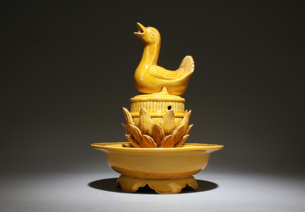 A Ceramic Incense Burner with Duck Motif