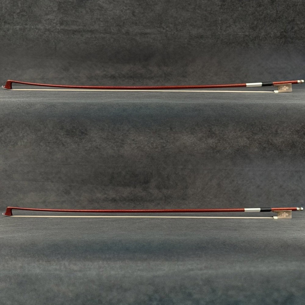 Master Violin Bow 4/4 Carbon Core Pernambuco Skin OX Horn Fleur-De-Lys Silver