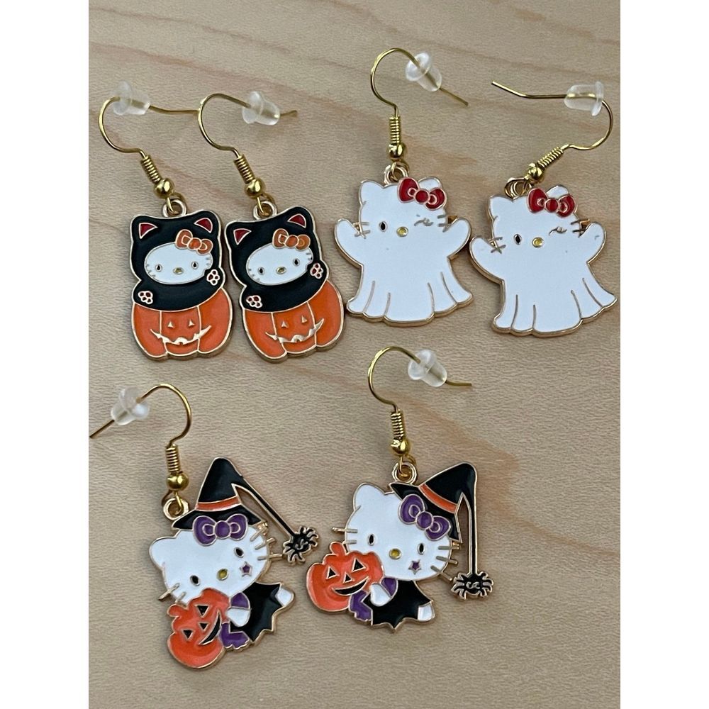 Halloween Holiday  Hello Kitty Bundle Handmade Earrings ~ New