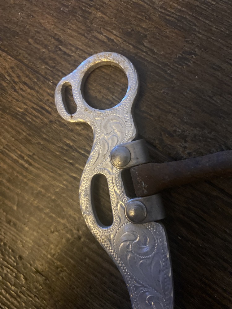 Fancy Engraved Aluminum Snaffle Bit Master Horse Bit Vintage