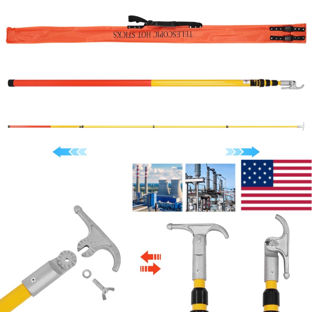 220KV 6m 4 Sections Electrical Hot Stick Telescopic Operation Pull Rod