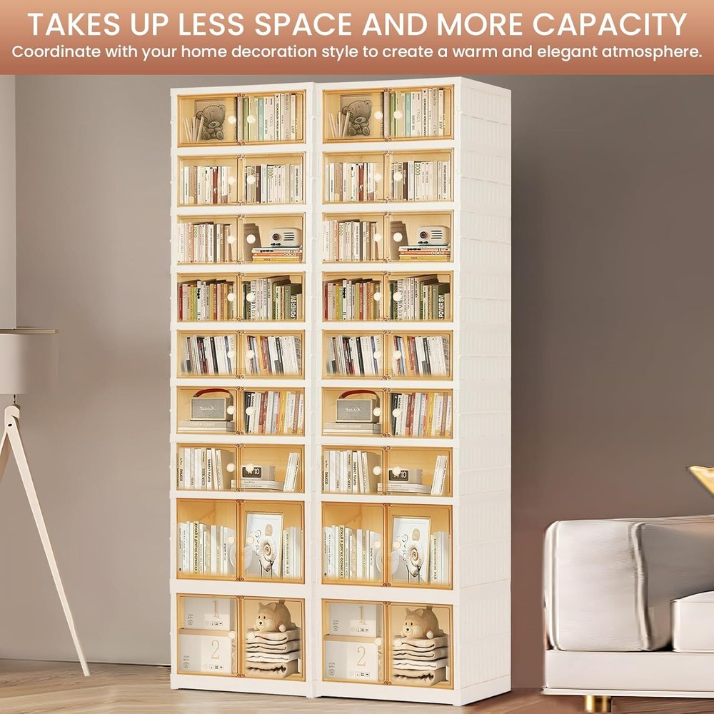 Foldable Shoe Organizer Storage Box, Portable Extra Large Folding Shoe Rack