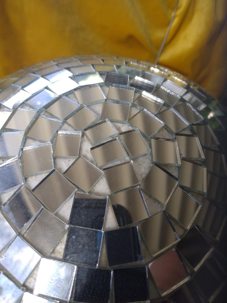 Medium Sized Disco Glass Tile Mirror Ball Spinning Motor For Ceiling