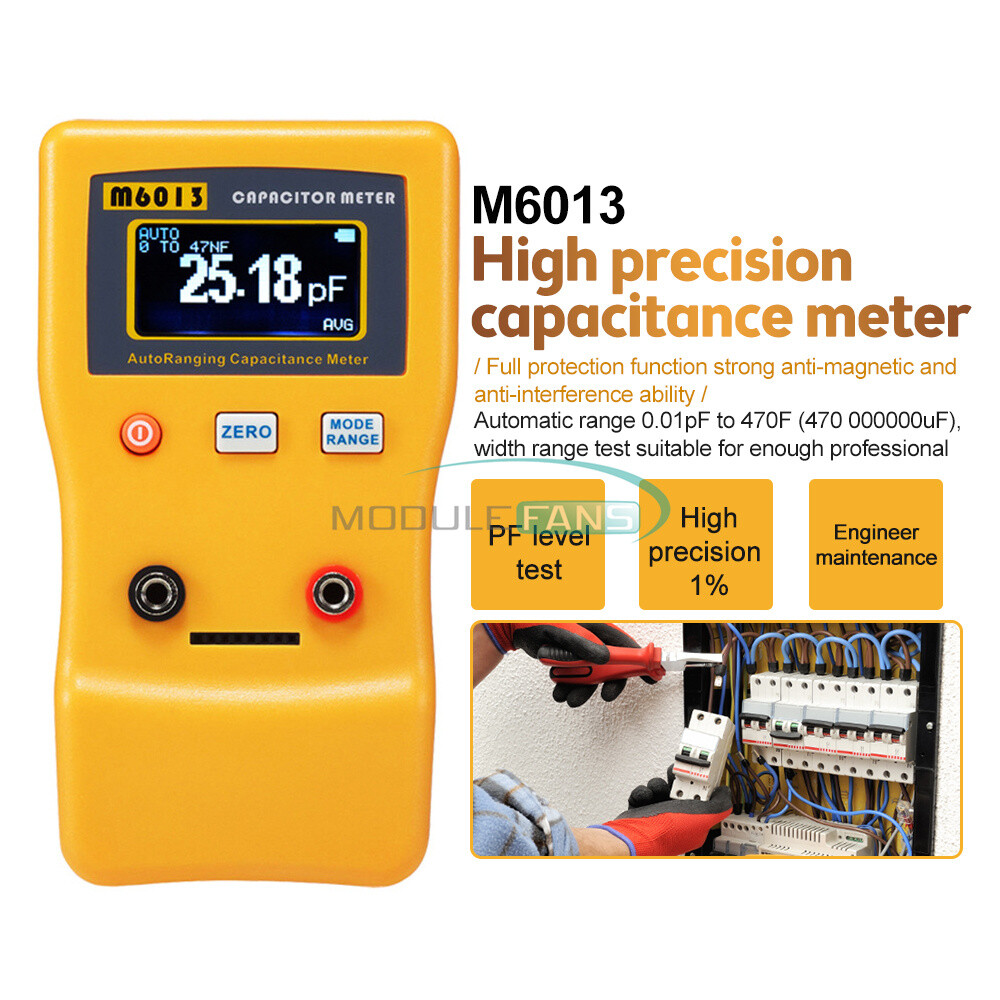 M6013 ESR Capacitance Ohm Meter Handheld Resistance Capacitor Circuit Tester