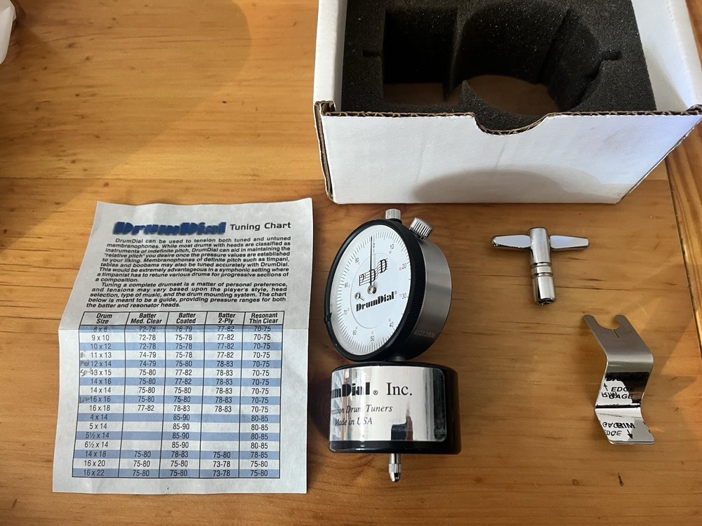 DrumDial Precision Drum Tuner Analog with Tuning Chart & Accessories