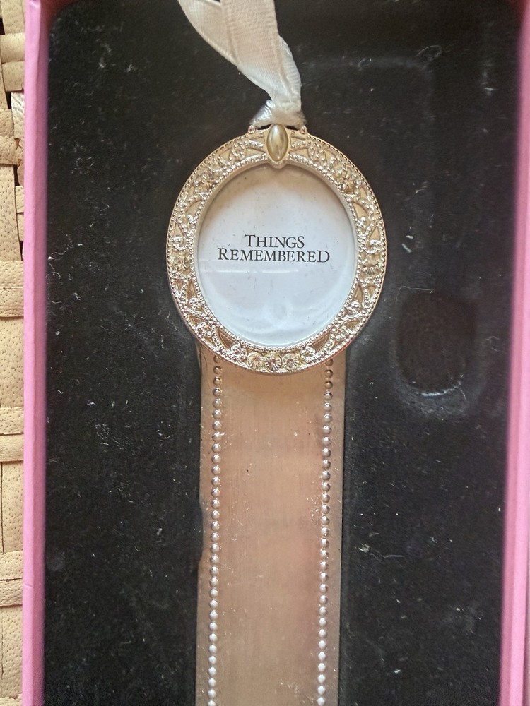 Pretty Silver Bookmark Things Remembered With Frame NIB