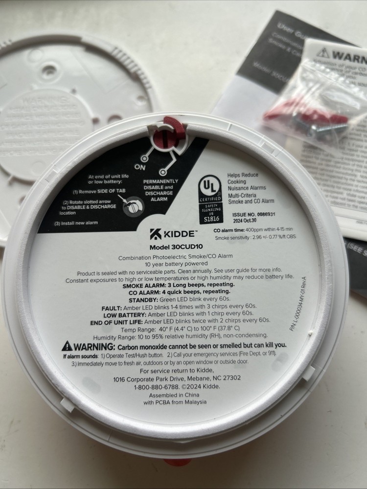 Kidde Smoke & Carbon Monoxide Detector, 10-Year Battery Powered