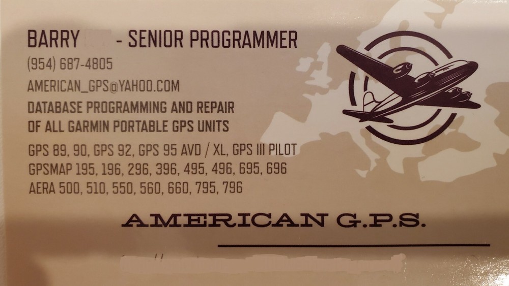Garmin GPSMAP 96 196 296 396 496 All Current Databases Update Service Jan, 2024