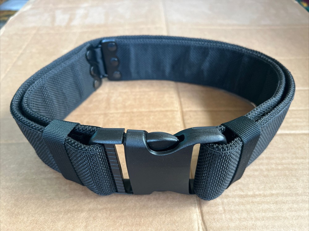Black Tactical Adjustable Strong PLCE Webbing Belt Military Combat Duty Security