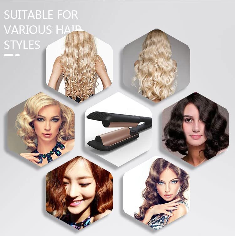 Double Barrel Ceramic Hair Waver, Beach Wave Egg Roll Curling Iron Styling Tool