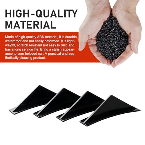 Car Lower Bumper Lip Diffuser, Anti-scratch Triangular-shape Bumper 4 PCS Black