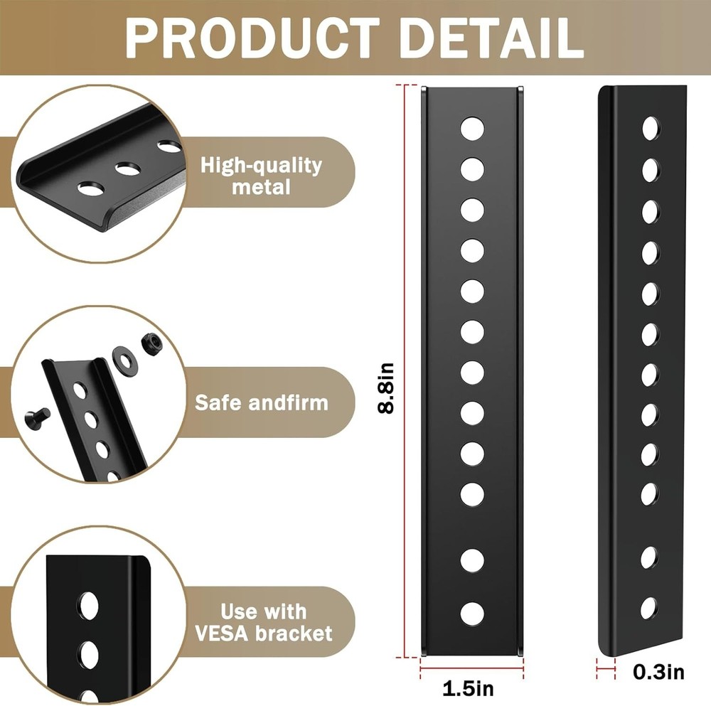 Vertical VESA Extender Plate Bracket Kit TV Mount Extension Bracket Designed ...