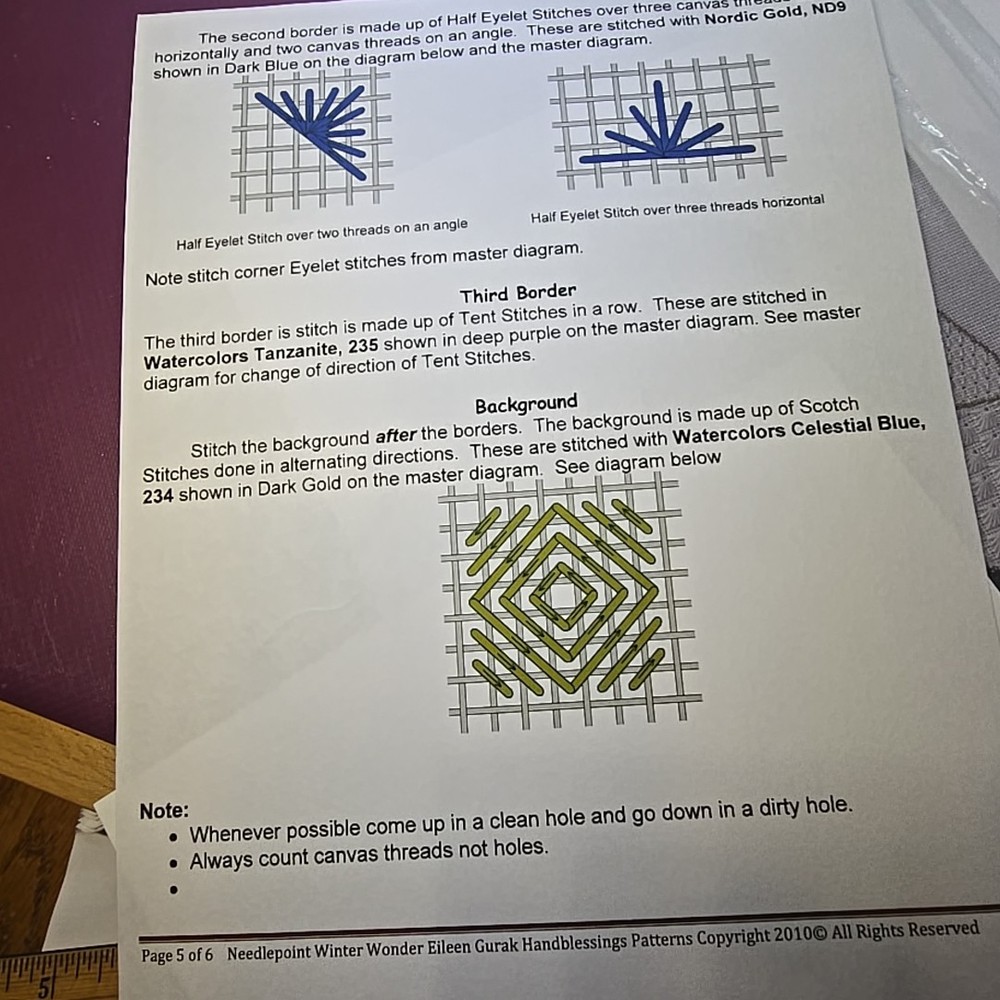 Handblessings Eileen Gurak Needlework Designs Winter Wonder Needlepoint Pattern