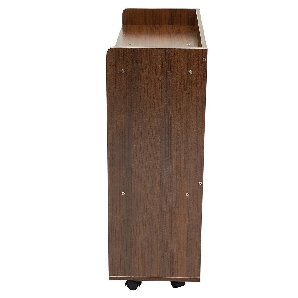 Rolling Printer Stand W/ Three-section Storage Office Filing Cabinet For Office
