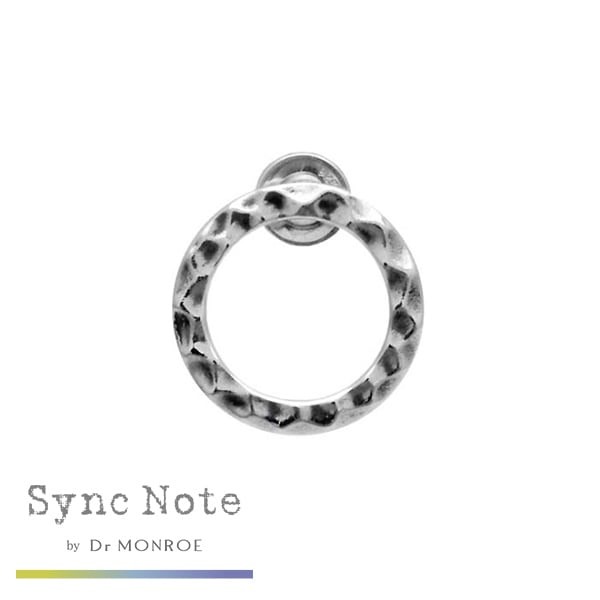 Dr MONROE Sync Note Hammered Circle Ring Stud Earring (Single)