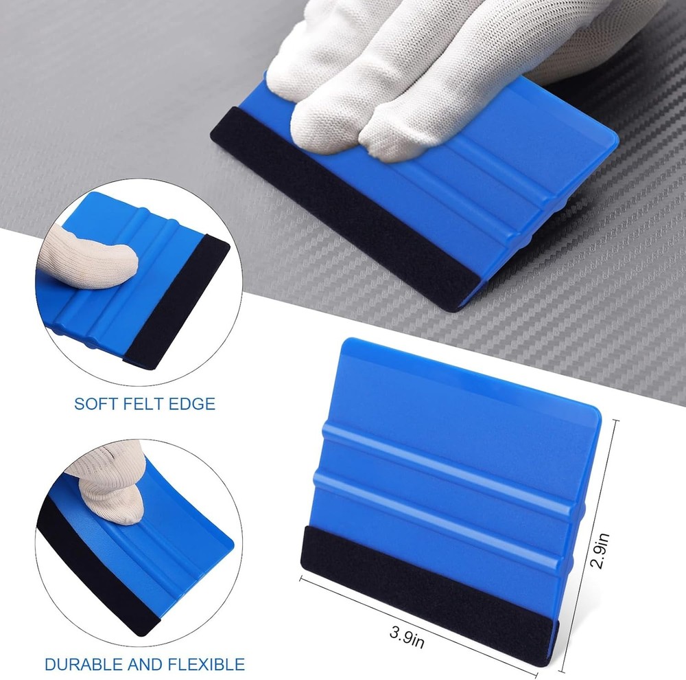 WRAPXPERT Blue Felt Squeegee,2 Pcs Squeegee for Vinyl,Medium Hardness