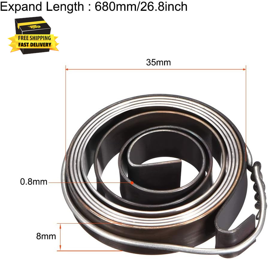 Drill Press Return Spring, Quill Spring Feed Return Coil Spring Assembly, 2.2Ft