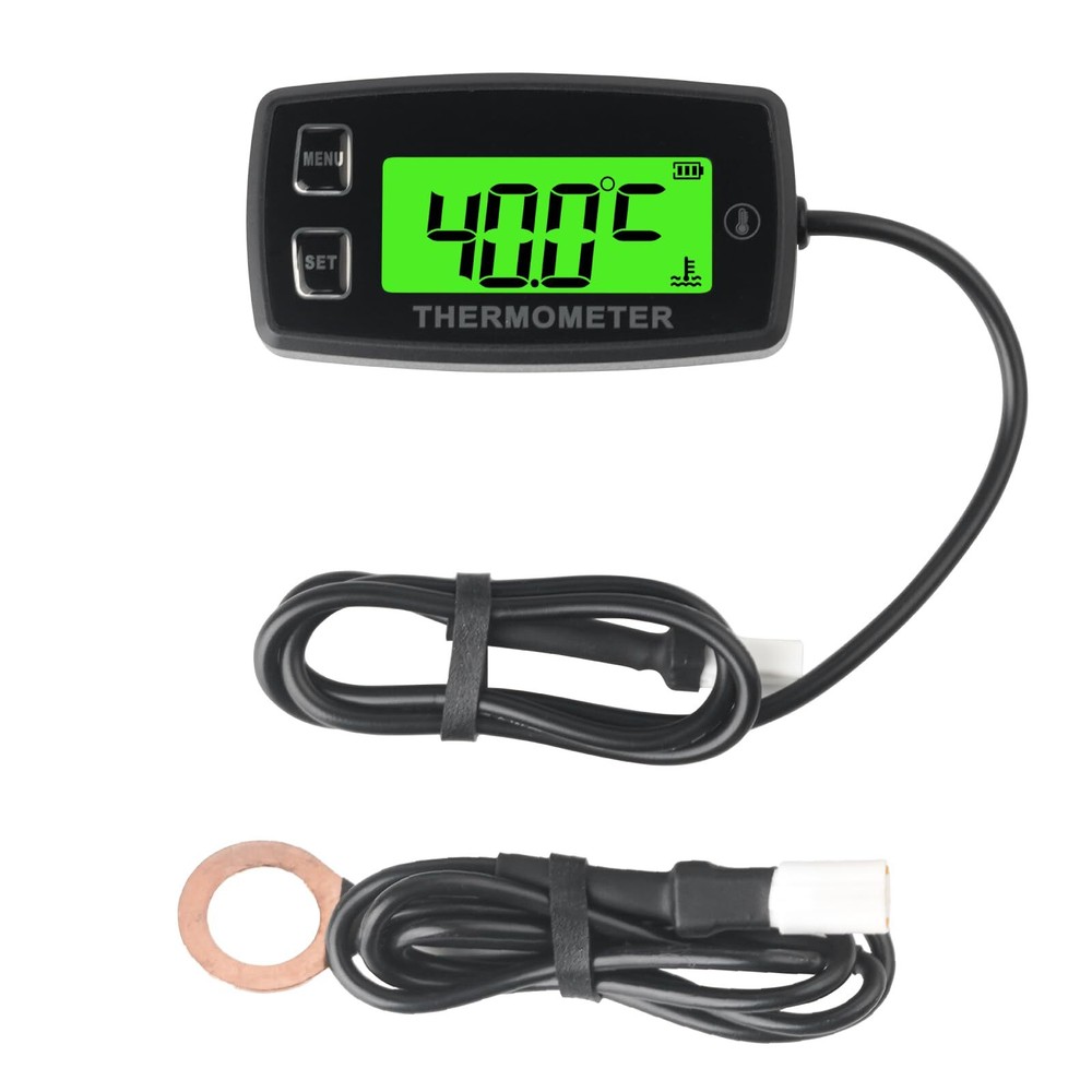 Digital LCD Engine Temperature Display Over Temperature Warning Green Backlight...