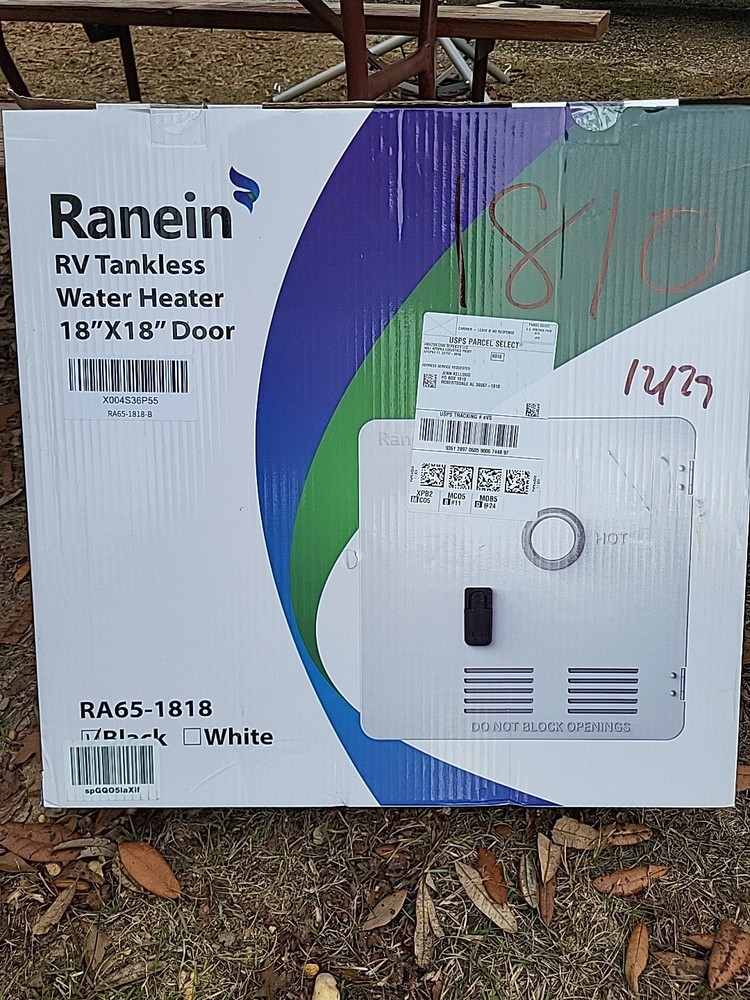 Ranein 18"x18" RV Tankless Water Heater Door Kit (Black) Model# RA65-1818
