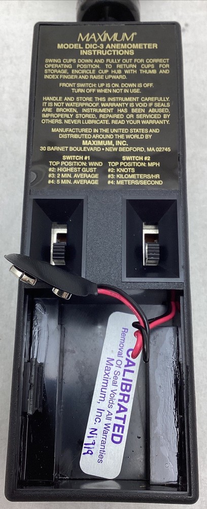 Maximum DIC3 Battery-Powered Digital Handheld Anemometer With Case