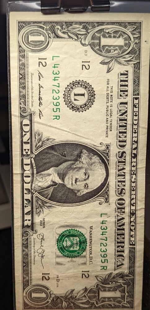 2013 $1 FRN Error note. 2 errors AU