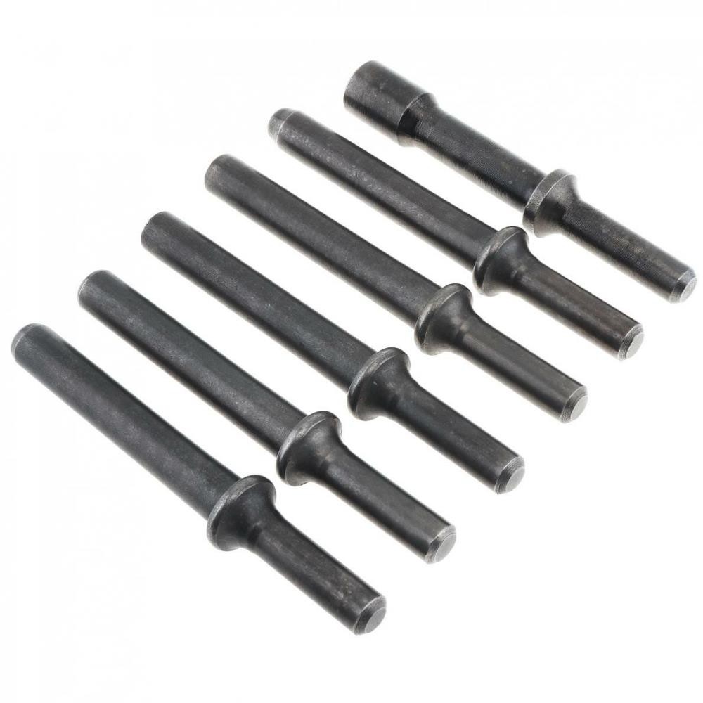 6pcs/set Hard 45# Steel Solid Air Rivet Impact Head Support Pneumatic Tool New