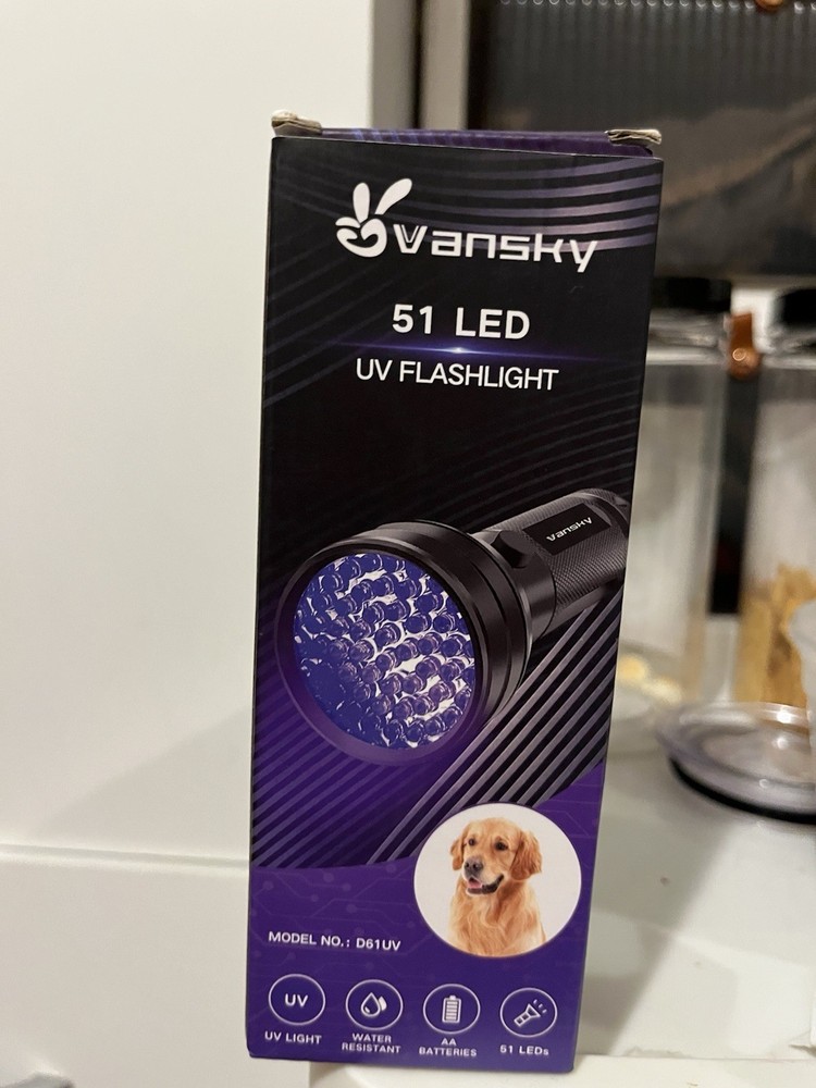 Vansky UV Flashlight Black Light, 51 LED Blacklight Pet Urine Detector