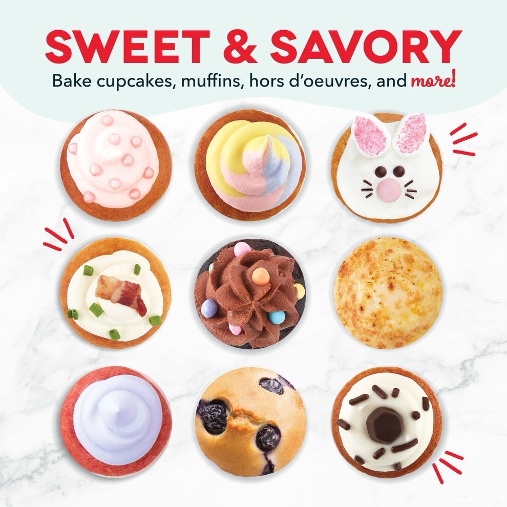 DASH EXPRESS MINI CUPCAKE MAKER Makes 9 1 1/4 Mini Cupcakes