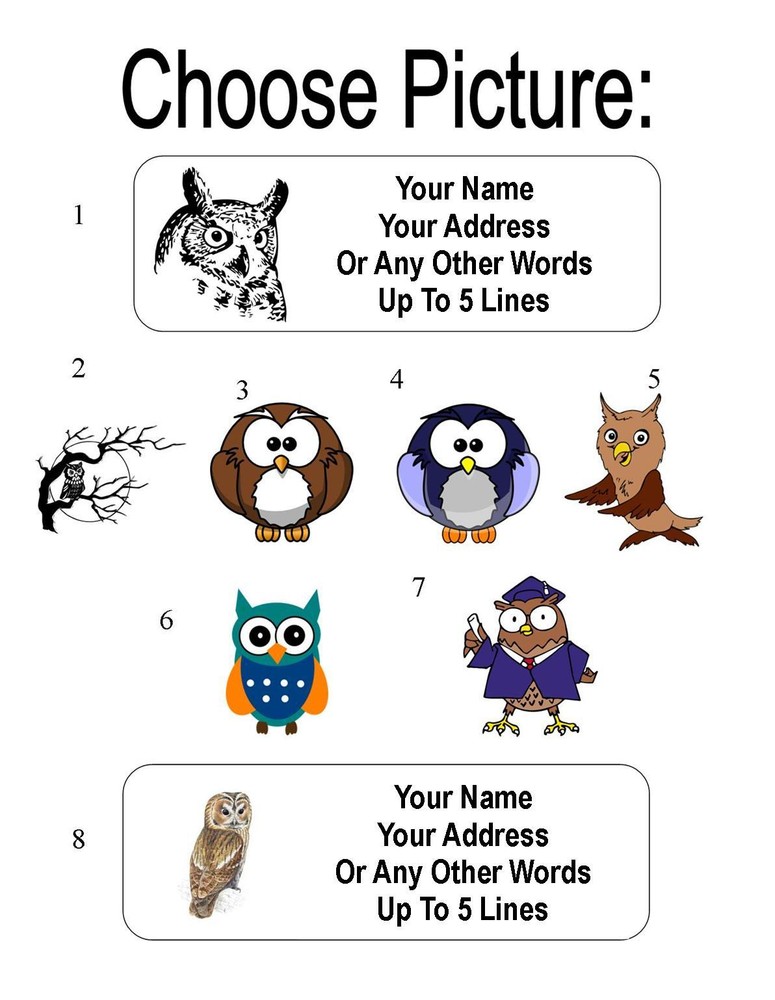 30 Owl Personalized Address Labels