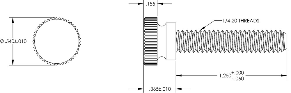 Nylon Thumb Screws, 1/4"-20 Thread