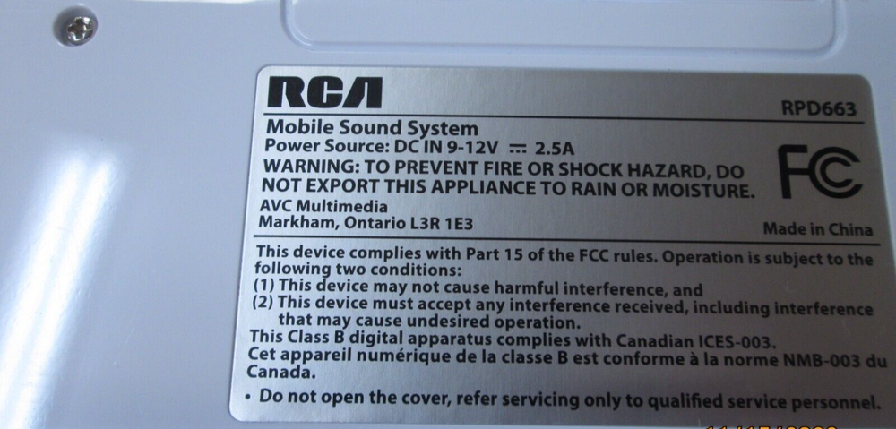 RCA RPD663 Wireless Mobile Sound System For iPad