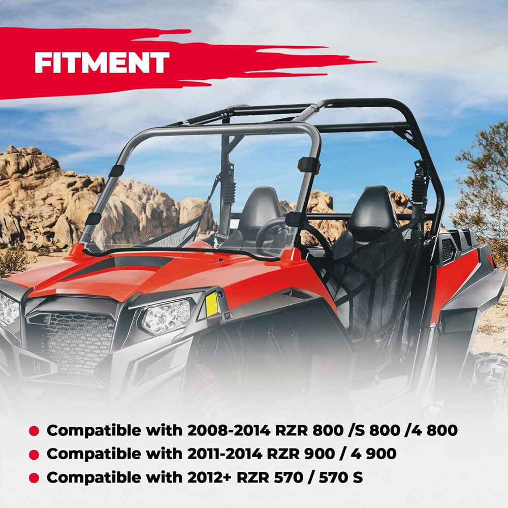 Scratch-Resistant UTV Front Full Windshield For Polaris XP 900 XP 4 900 2011-14