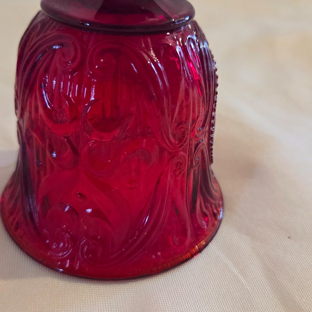Vtg L.E. Smith Ruby Red 40th Anniversary Bell 6 1/4"