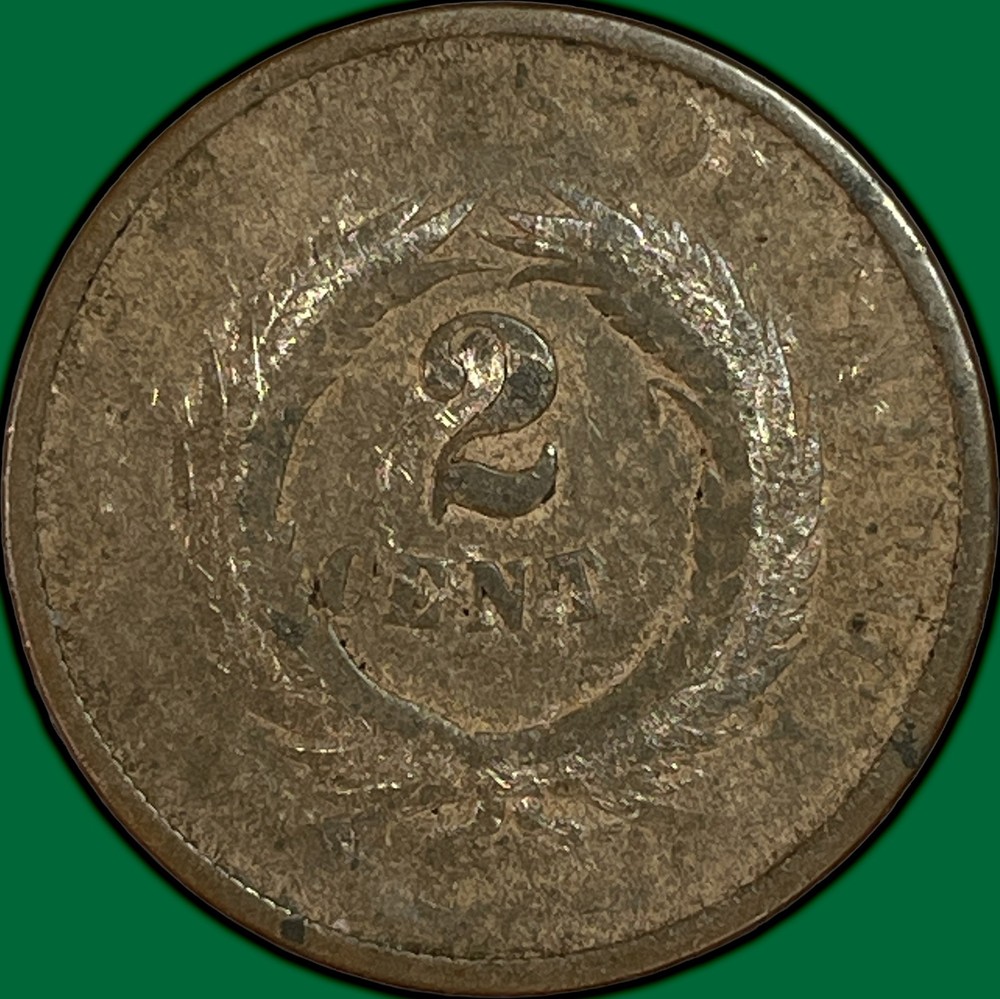 1868 Two Cent Piece Good G Coin #38309