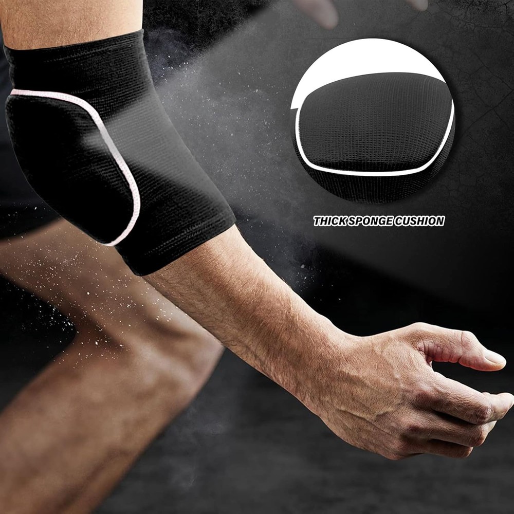 A Pair Elbow Pad, Breathable Adjustable Support for Men One Size, Black