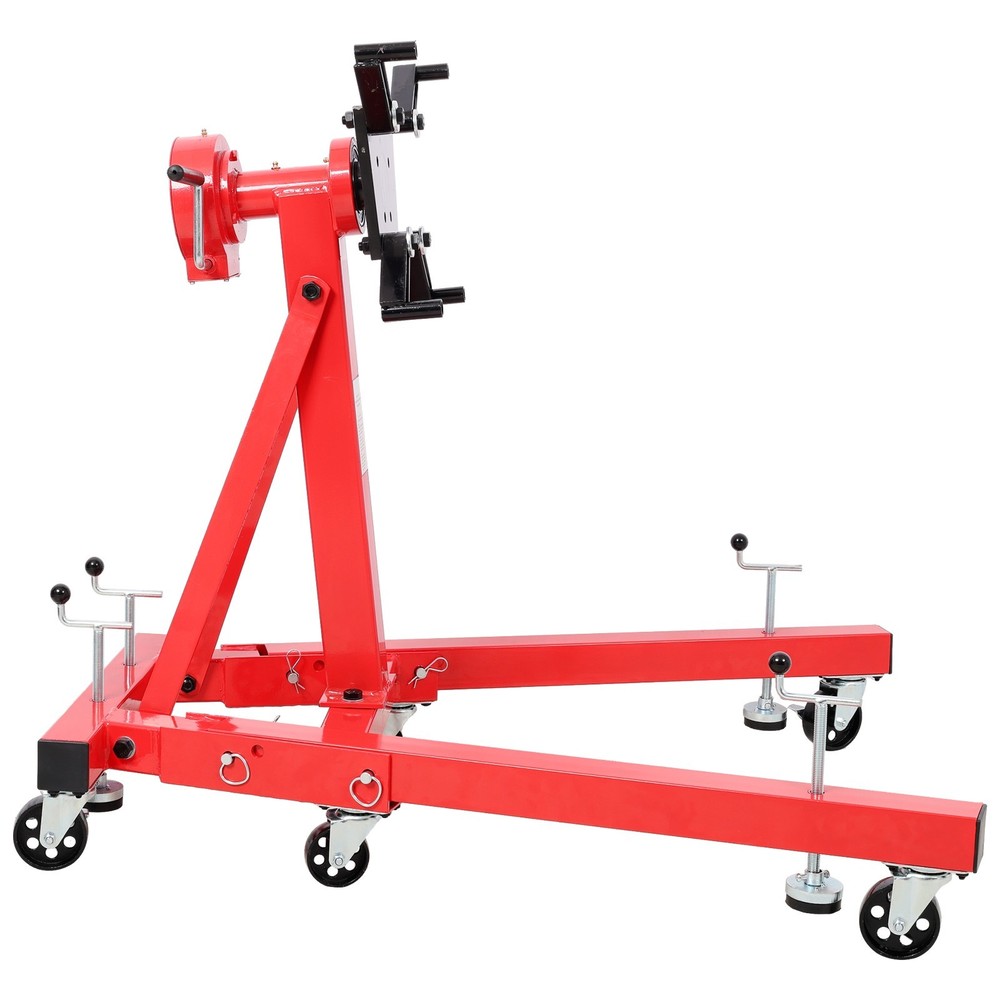1500lbs Folding Engine Stand - 360° Rotating Head, Red