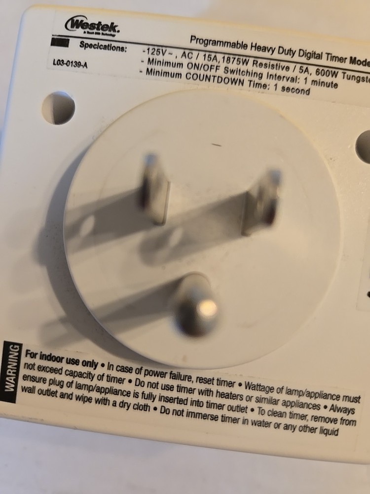 WESTEK Programmable Heavy Duty Digital Timer TE05W Works Pre-owned