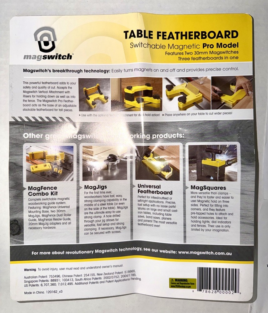 Magswitch Pro Table Featherboard With Vertical Featherboard Attachment