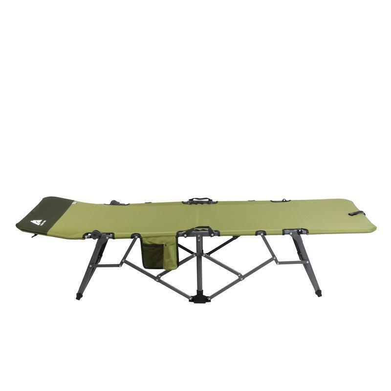 Quick Fold Camp Cot Adjustable Backrest Durable Steel Frame Outdoor Sleeping New
