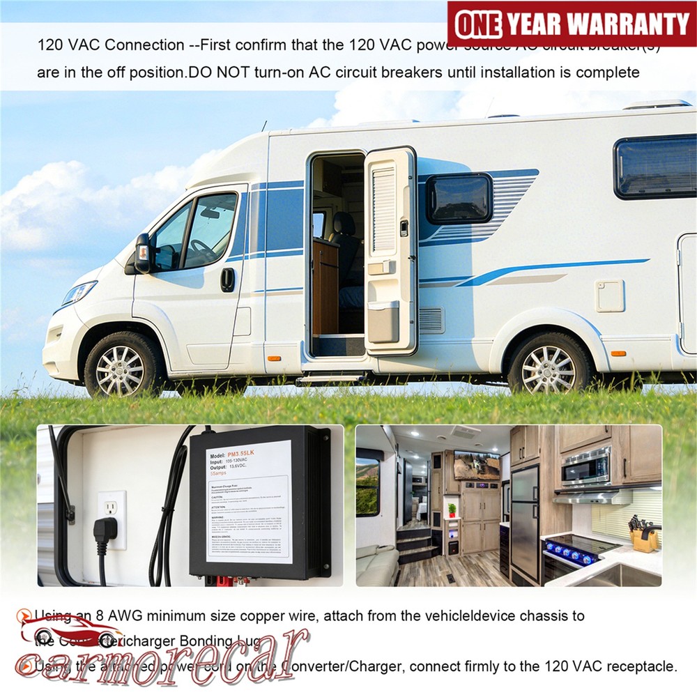 PM3-55LK 12 Volts 55 Amp Power Converter Battery Charger LED PD9260-C