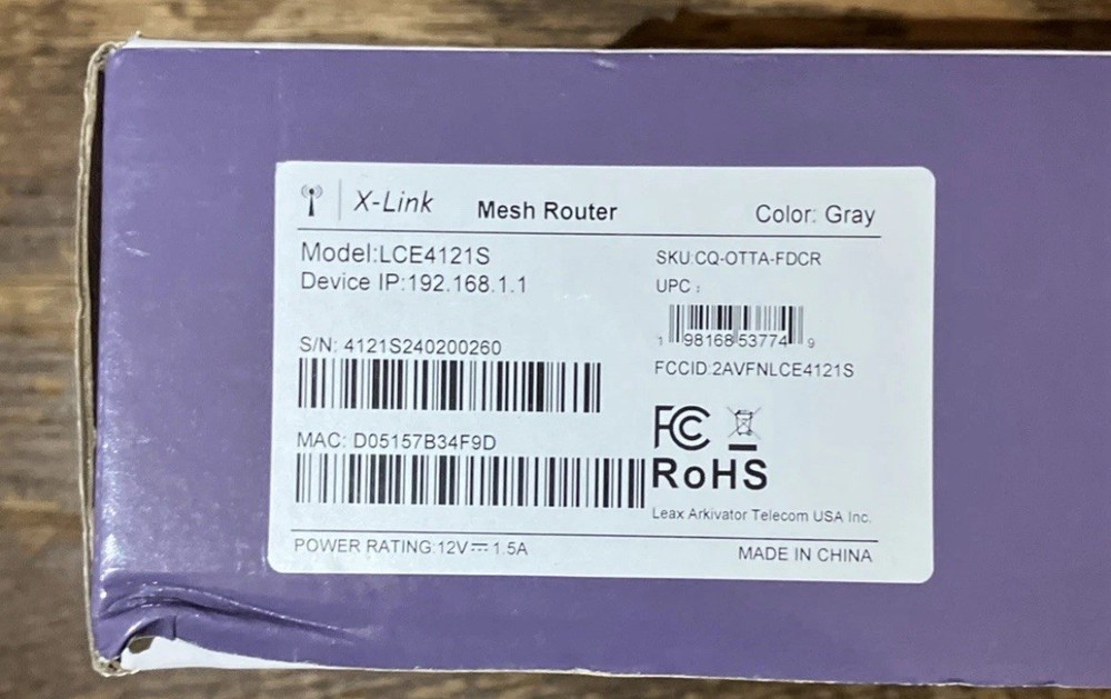 X-LINK MESH ROUTER LCE4121S- WHITE (OPEN)