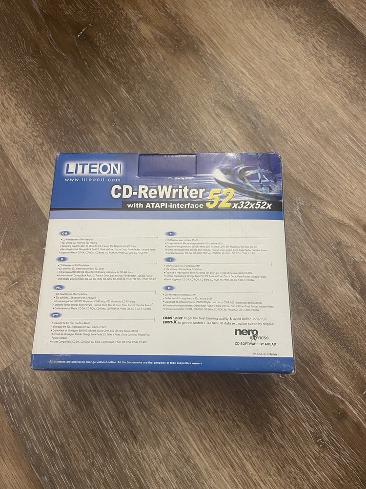 LiteOn CD-ReWriter 52x32x52x ATAPI/E-IDE Interface New Open Box