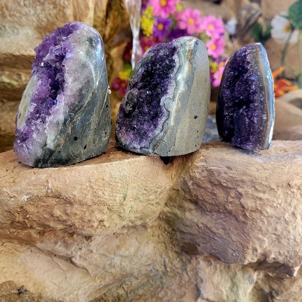 Uraguayan Amythyst Druzy Freeform 3pc Set