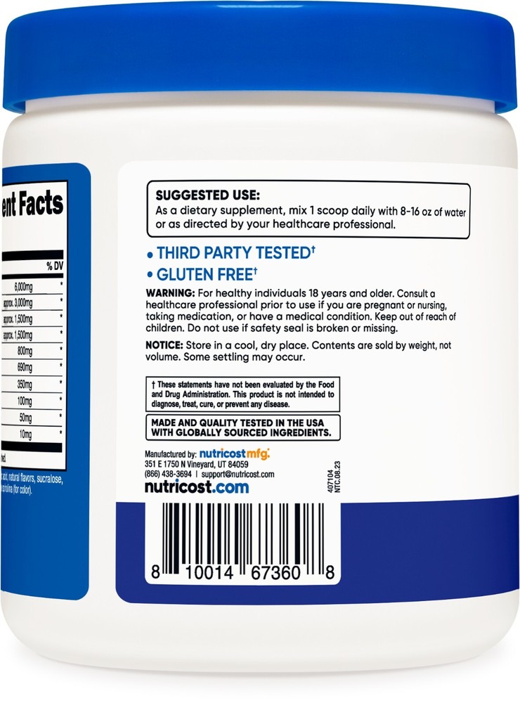 Nutricost EAA Powder 30 Servings (Blue Raspberry) - Essential Amino Acids