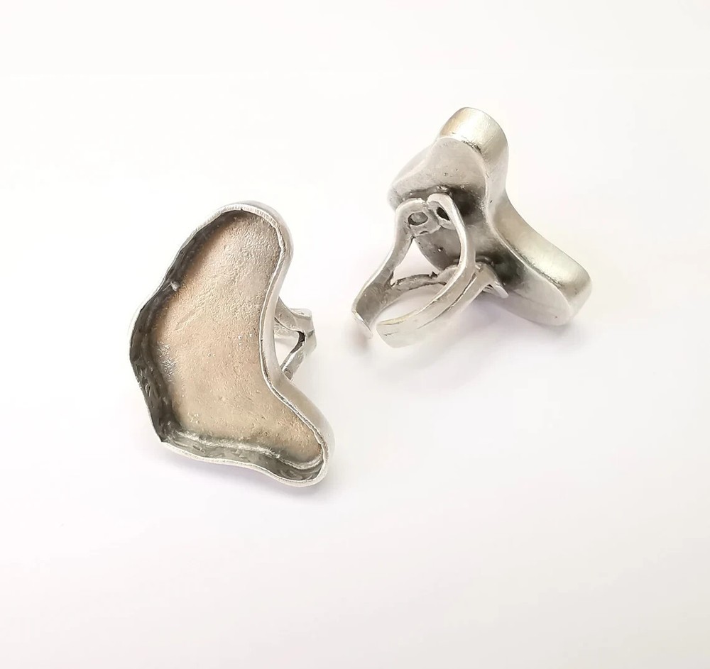 Amorphous Ring Setting Resin Ring Blank Mounting Adjustable Dried Flower Rings