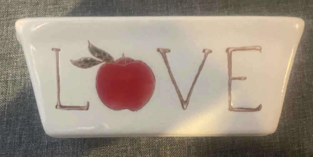 Nantucket Mini Ceramic Baking Loaf Dish - LOVE & Apples Pattern