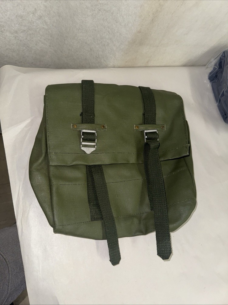 Genuine VTG Military Issue Heavy Duty Canvas Back Pack Pannier Side Bag