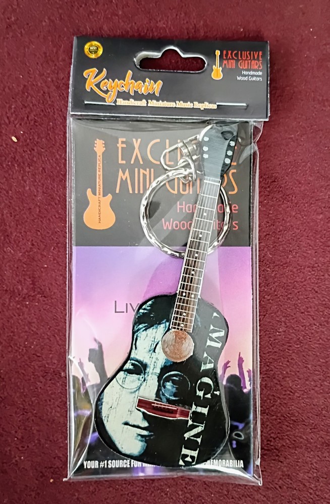 John Lennon • Mini Guitar Keychain 3.5" (Approximate Size)