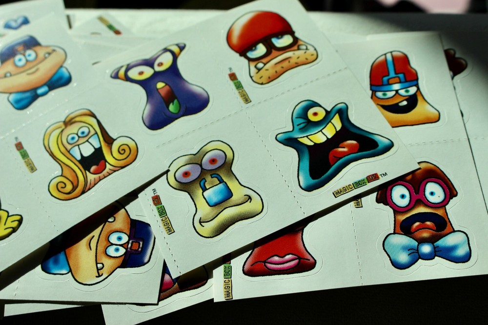 Crazy Bones sticker sheets (10) VINTAGE